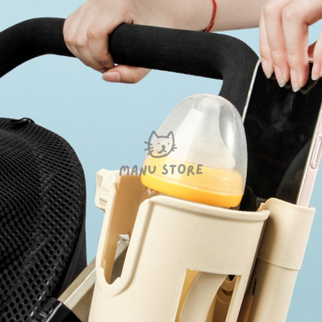 [오마누] 음료홀더 물병홀더 컵받침대 유모차 컵홀더 스마트폰거치대 베이지