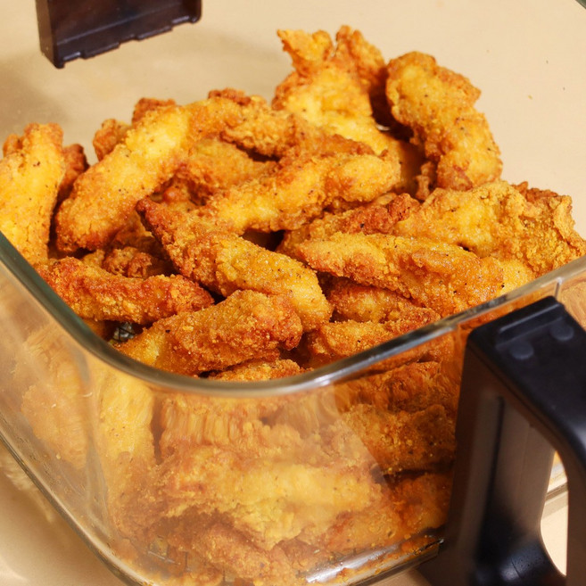 [치킨파티] 바삭촉촉 닭가슴살 통살 치킨 텐더스틱 1kg (40조각 내외), 5개