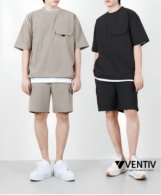 벤티브 남자 쿨링윈드 반팔맨투맨 5부 쇼츠 상의 하의 빅사이즈 트레이닝복