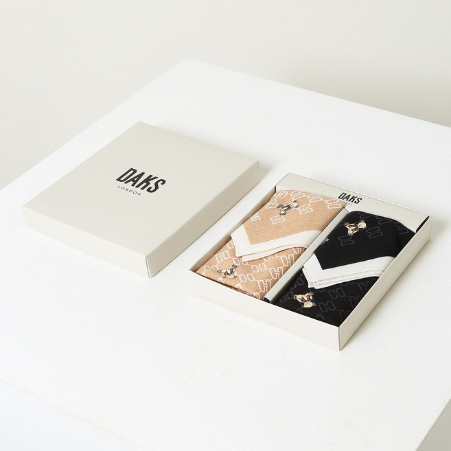 닥스 남녀공용 베어 면 스카프 2종 세트 DCSC4F699