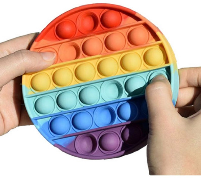레인보우 피젯팝 뽁뽁이 푸쉬팝 푸시팝 팝잇 팟잇 버블팝 스트레스 해소 장난감 대형, 푸쉬팝(원), 1개