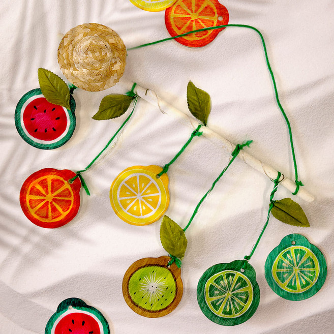 여름과일그리기 LED가랜더 모빌만들기세트, 여름과일가랜더만들기
