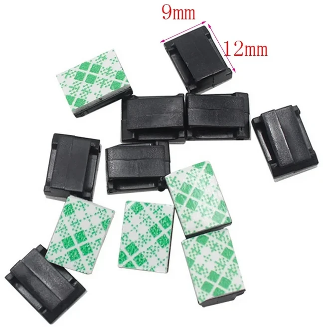 50개 자체 접착식 광섬유 케이블 클립 장착 베이스. 전기 LED 스트립 클립..., 04 Black NC912