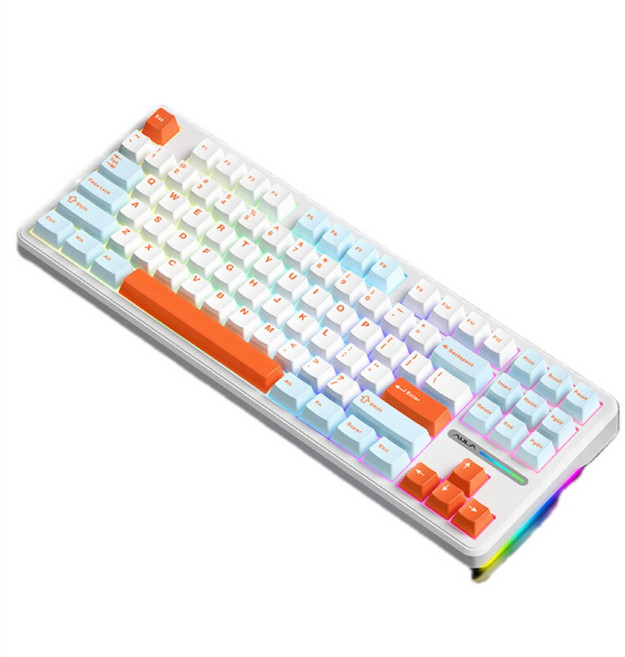 AULA F87 Pro 3모드 기계식 키보드, 황축, 선셋 코스트