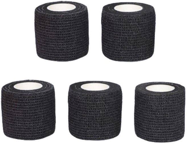 HB153 훅그립테이프 5cm 볼링테이핑 그립 크로스핏테이프, 블랙, 5개