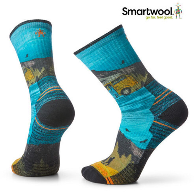 [스마트울] Hike Light Cushion Great Excursion Print Crew Socks - Multi Color/MP, L, 1개