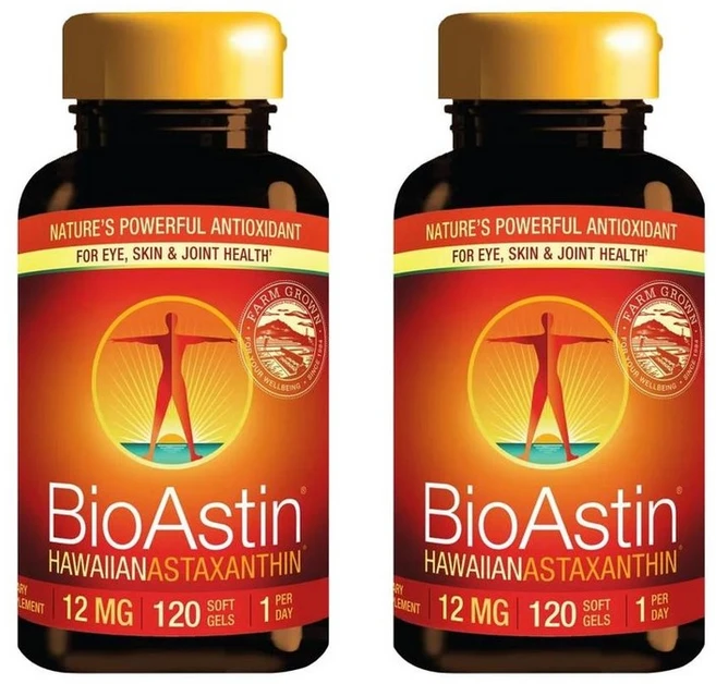 Nutrex Hawaii BioAstin Hawaiian Astaxanthin 뉴트렉스 하와이 바이오아스틴 하와이안 아스타잔틴 12mg 소프트젤, 2개, 60정 - 쿠팡
