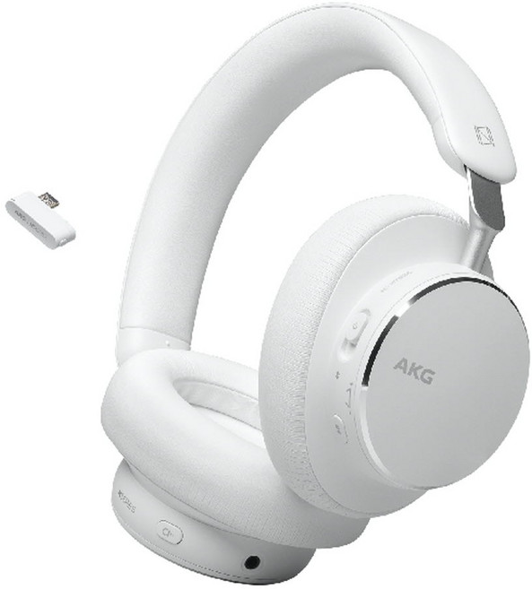 삼성공식파트너 AKG N9 HYBRID 블루투스 헤드폰 Hi-Res 공간음향 노이즈캔슬링 최대 100시간 C타입 동글이 톡쓰루 주변소리듣기 LDAC 무선 헤드셋, 화이트