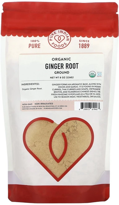 Pure Indian Foods Ginger Root Ground 8 oz 226 g, 8 oz (226 g), 1개, 226g - 쿠팡