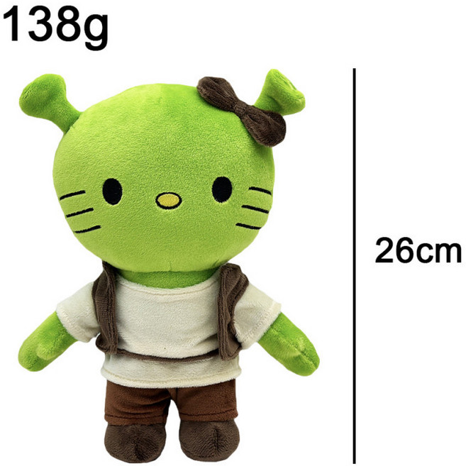 귀여운 헬로키티 슈렉 인형 여자친구 기념일 생일선물 고양이 쿠션, 1개, 슈렉 키티, 1cm