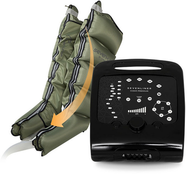 [국내제조] 공기압 발 마사지기 세븐라이너 하이잼 프리미엄 (HiZAM-Premium), 블랙, 1개