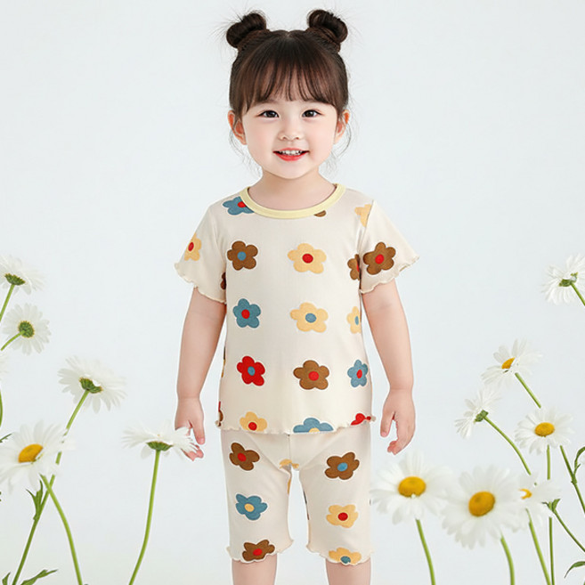 몽실이 플라워 골지 실내복