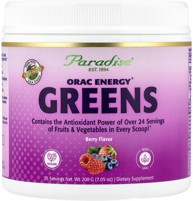 Paradise Herbs ORAC Energy® Greens Berry 7.05 oz 200 g, Powder, 200g, 1개 - 쿠팡