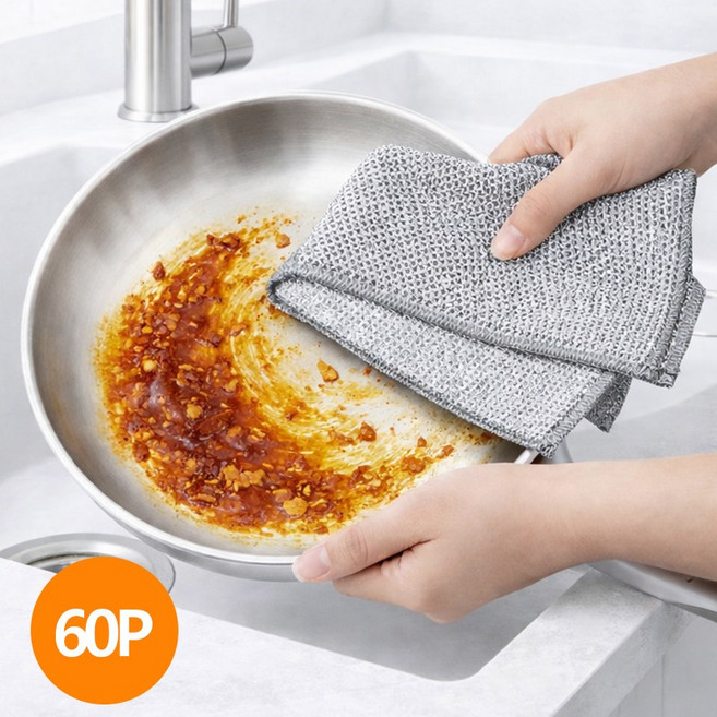 스피세프 다용도 주방 노스크레치 수세미 2겹 무흠집 은사 수세미, 3세트, 20개입