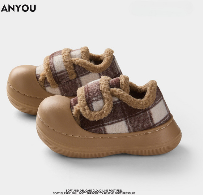 ANYOU 겨울기모털부츠/아웃도어/미끄럼방지/실내/홈/면슬리퍼