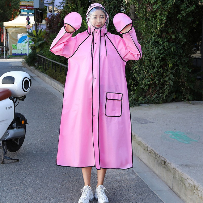 GLBO여성비옷 길고 베이직한 오버핏 레인코트 다회용 EVA오토바이비옷YUYI8262FEN
