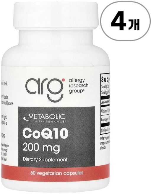 메타볼릭 메인터넌스 코큐텐 200mg Metabolic Maintenance CoQ10 200 mg 60정, 4개 - 쿠팡