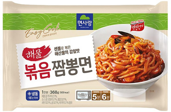 면사랑 해물볶음짬뽕면, 368g, 6개