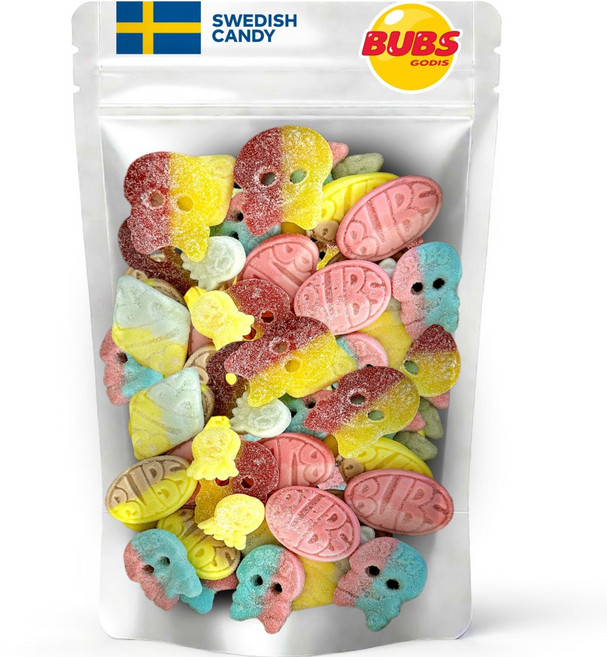 스웨디시 젤리 BUBS 믹스 스윗 앤 사워 스웨덴 캔디, 2세트, 450g