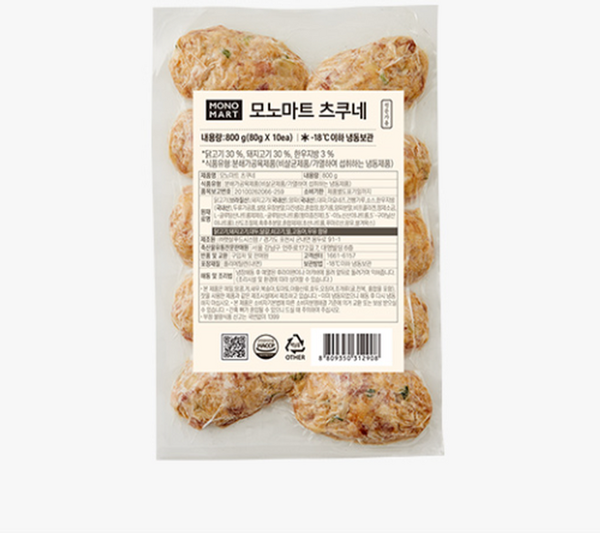 츠쿠네 모노마트 800g(80g x 10ea) 일본식 고기완자 닭다리살 돼지고기 꼬치구이, 1개, 800g