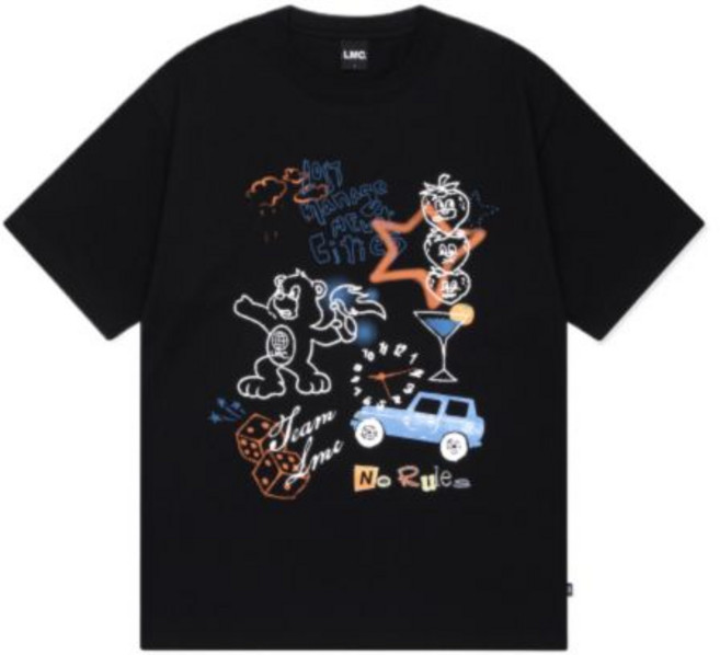 엘엠씨 LMC DOODLE COLLAGE TEE 반팔티 블랙 매장정품 203726