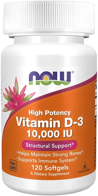 나우푸드 비타민 D-3 10000IU 소프트젤, 120정, 1개 - 쿠팡