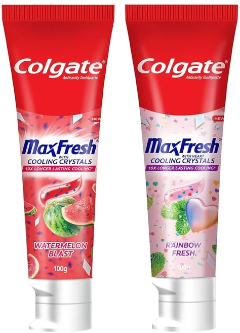 Colgate Colgate MaxFresh Toothpaste Rainbow Fresh and Watermelon 100 g Pack of 2 - 쿠팡