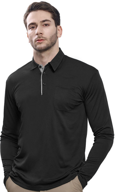 [이지바이] 남성 긴팔 카라 티셔츠_통쾌한 골프 스포츠 카라티