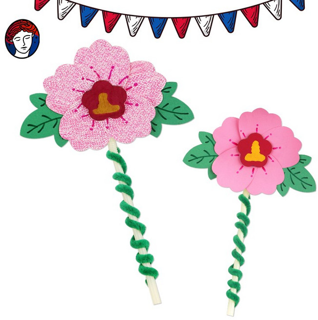 영광의그날을기리며 호국보훈 만들기 모음 / DIY 태극기 무궁화 독도 위인 그리기 색칠하기 스티커, 무궁화 피리만들기, 1개