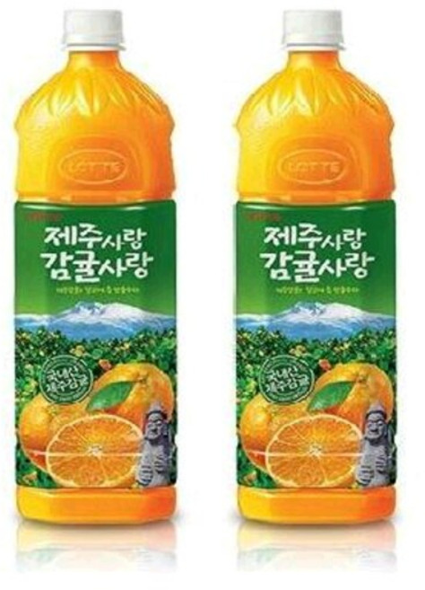 롯데 제주사랑감귤사랑 1.5L2EA SET Qubridge