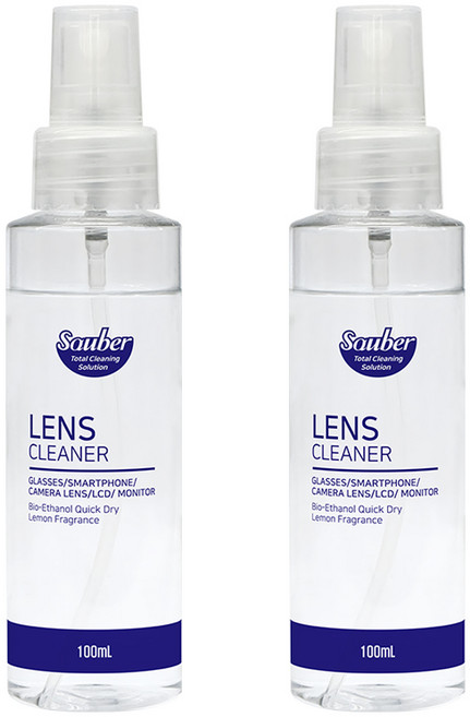 자우버 렌즈 클리너 스프레이 100ml + 클리너전용 천, 2개
