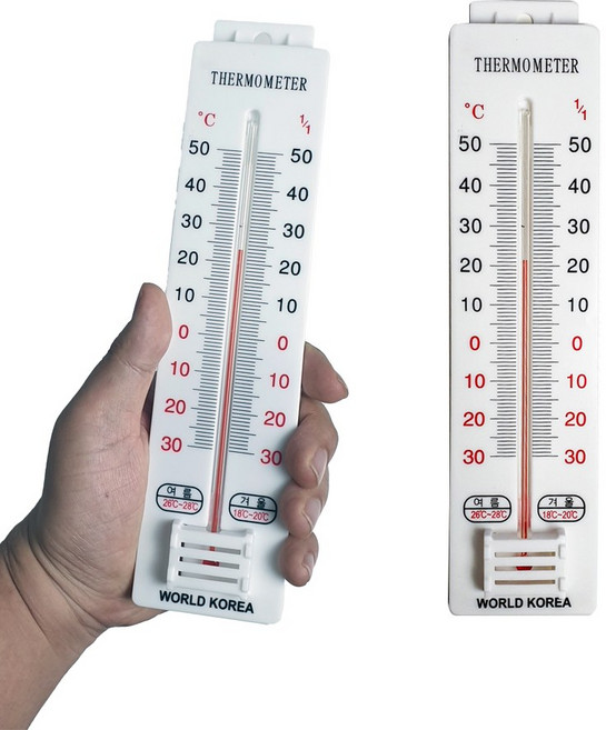3000 플라스틱 온도계 / 아날로그 알콜 벽걸이, 1개