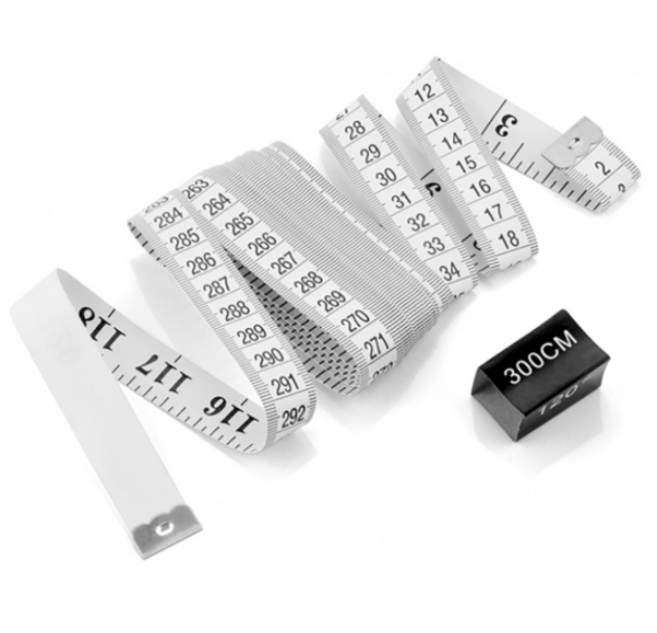 유저핏 허리둘레 가슴둘레 재단 줄자 3M 화이트색상, 1개