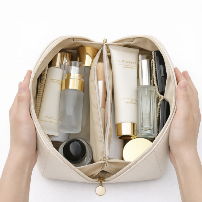 쿠비코 대용량 와이드오픈 여행용 화장품 파우치