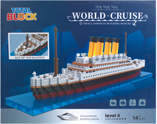 토탈블럭 EQ IQ 선물 장난감 블럭 대형 여객선 블록 2035피스, 1개