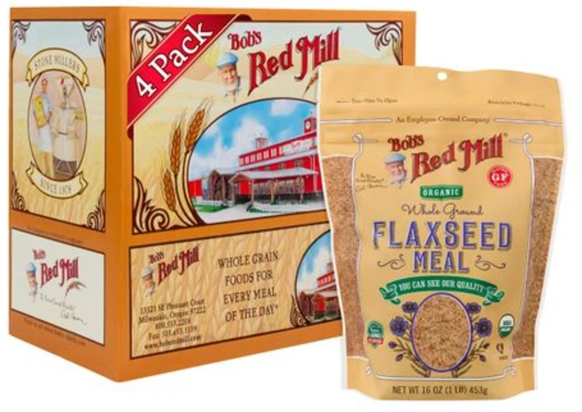 밥스 레드 밀 유기농 브라운 아마씨 가루 16온스 (4개 Bob's Red Mill Organic Flaxseed Meal 16oz (Pack of 4) - Non GMO, 1개, 453g - 쿠팡