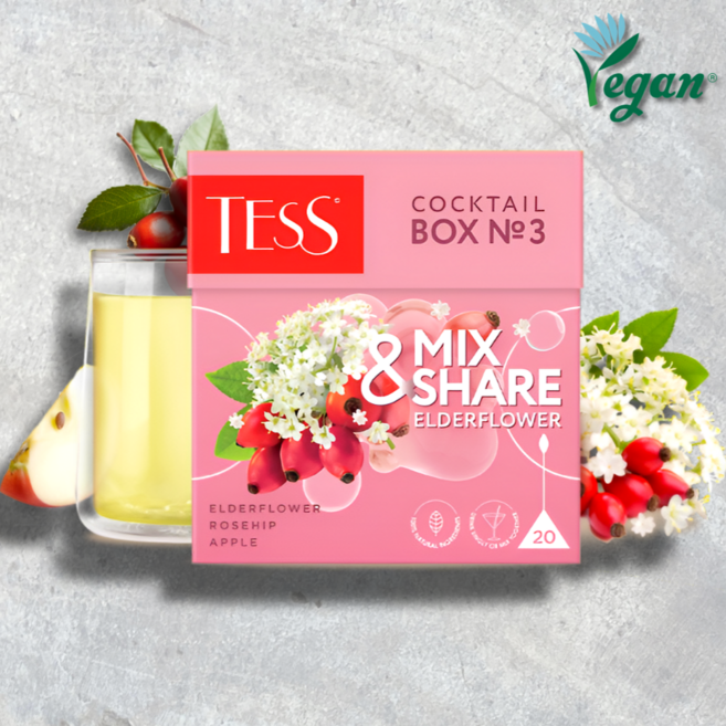 테스 칵테일 박스 3호 엘더플라워 로즈힙&사과 우롱차 허브티, 1개, 20개입, 1.5g