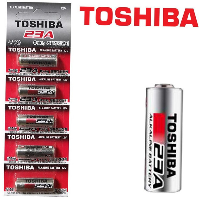 TOSHIBA 23A 12V 알카라인 건전지5개 and21700ZL