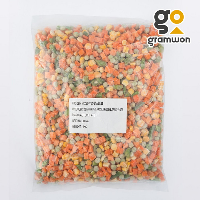 혼합 야채 4종 1KG 냉동 샐러드 볶음밥 믹스 손질 계란찜, 혼합야채 4종 1KG+드라이 구성, 1개