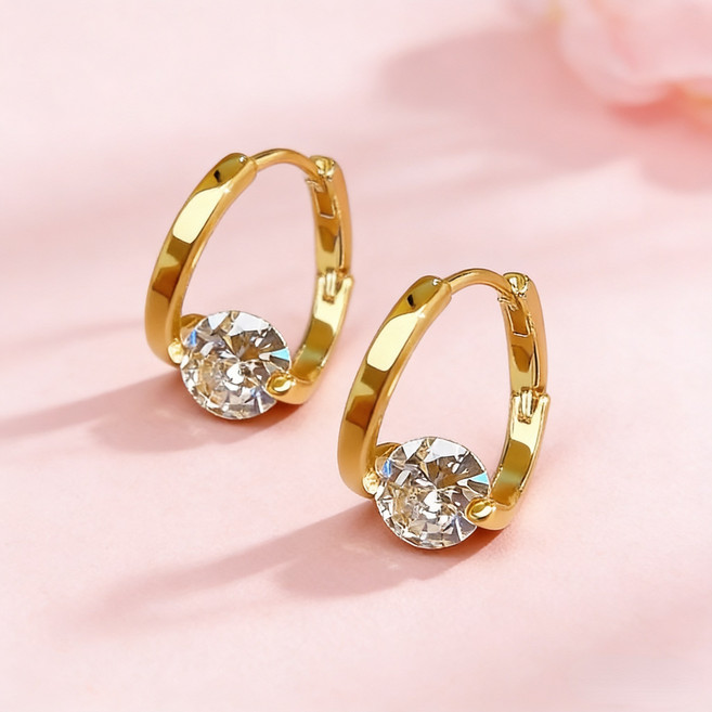2026 14K 도금 지르콘 귀걸이 데일리 주얼리 오리지널 정품 알러지 프리!
