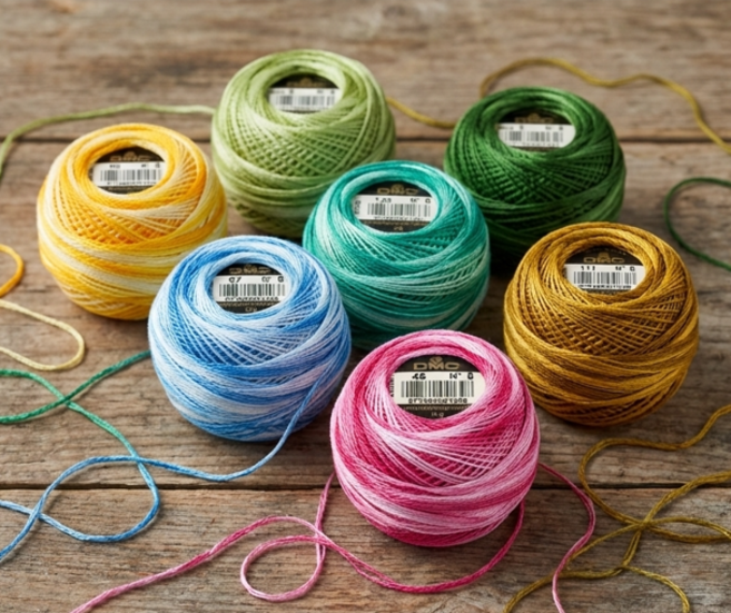 DMC Perle Cotton 자수실 no. 8번사 자수 면사 그라데이션, 1개, 107