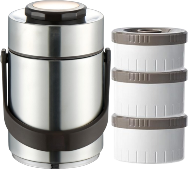 코코리브 롱타임 보온도시락, 1개, 실버