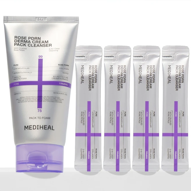 더마 크림 팩클렌저 모공탄력 로제 PDRN, 1개, 140ml - 쿠팡