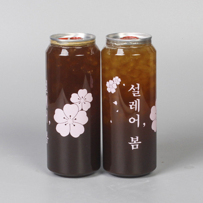 국산 페트캔 500ml 투명 플라스틱 음료배달용 캔시머 공캔 100개 설레어봄 뚜껑미포함