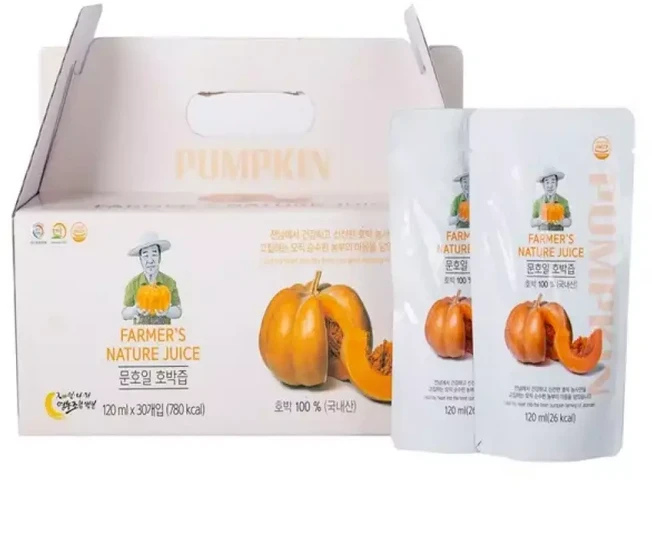전남 무안 자연나라 문호일 호박즙 120ml 60포 60개 선물세트 부모님 친정 명절 가족 모임, 1개
