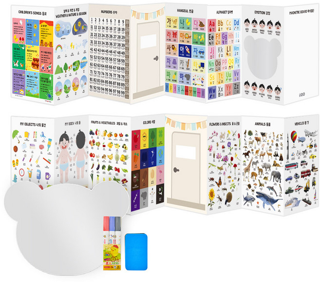 아이백 i100 브레인러닝 아기병풍 터미타임 신생아 아기벽보 (8장/세이펜 호환), 1개