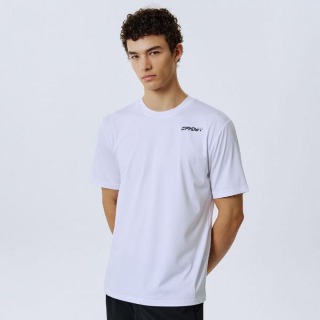 스파이더 남성 냉감 4WAY 레터링 반팔 티셔츠 SPJFCNRS204MWHT