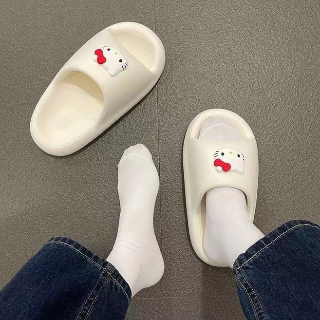 Hello Kitty 涼拖鞋 夏季防滑軟底居家拖鞋, 白色, 36 - 37