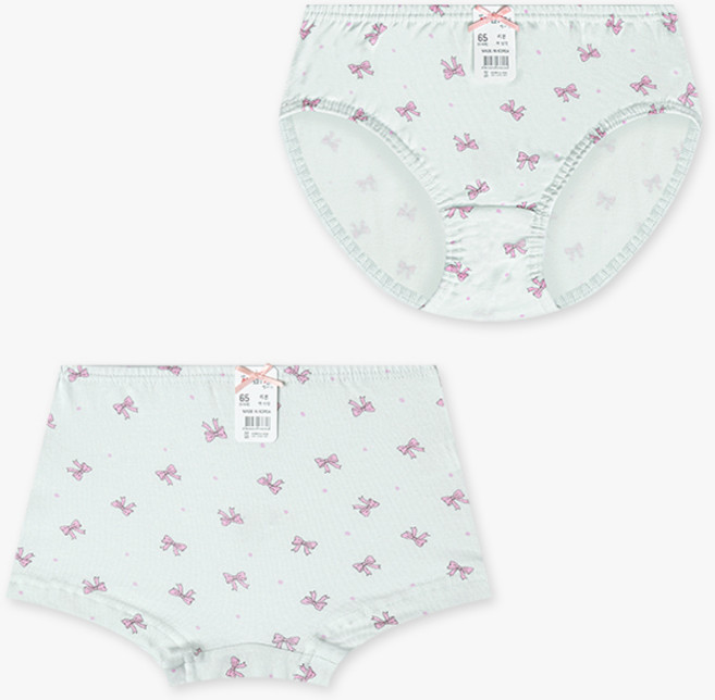 멜리스 국내생산 여아용 리본 면스판 팬티 삼각 사각 택1 (삼각 사각)