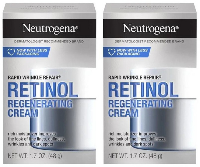 露得清 Neutrogena A醇賦活晚霜 48g x 2入組 改善細紋皺紋 保濕滋潤 敏感肌適用, 1組